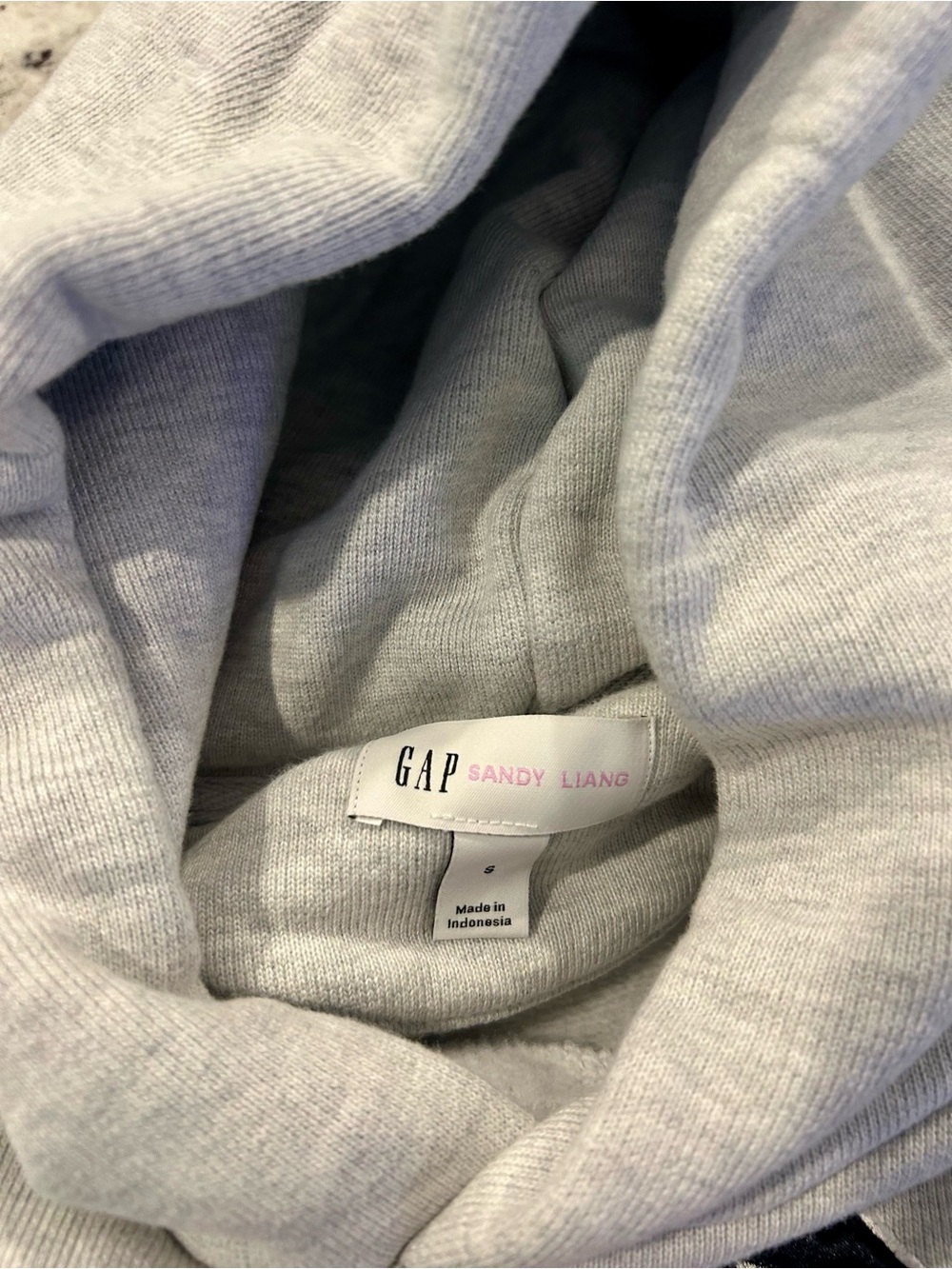 NEW Sandy Liang x Gap gray and navy hoodie size small- never worn! - Picture 3 of 3